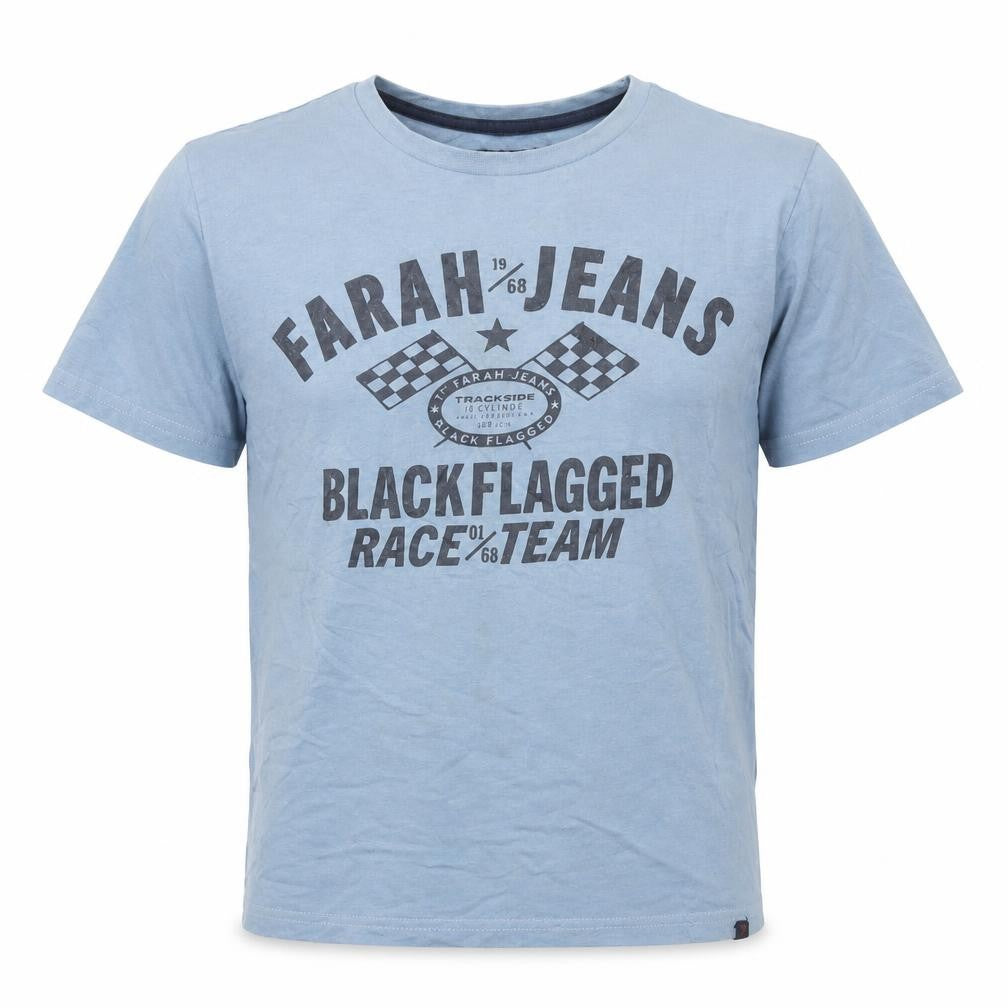 Farah Jeans Boys Blue  Cotton Basic T-Shirt Size 10-11 Years Crew Neck