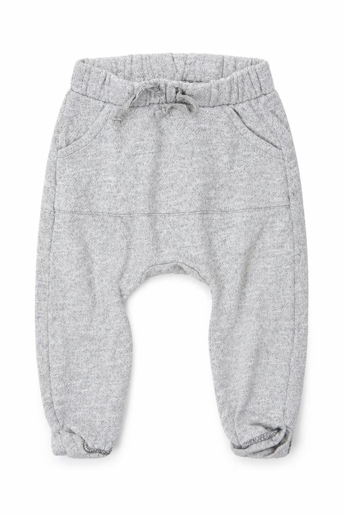 Front view of Tu Baby Grey Cotton Capri Leggings, size 12, Months Drawstring