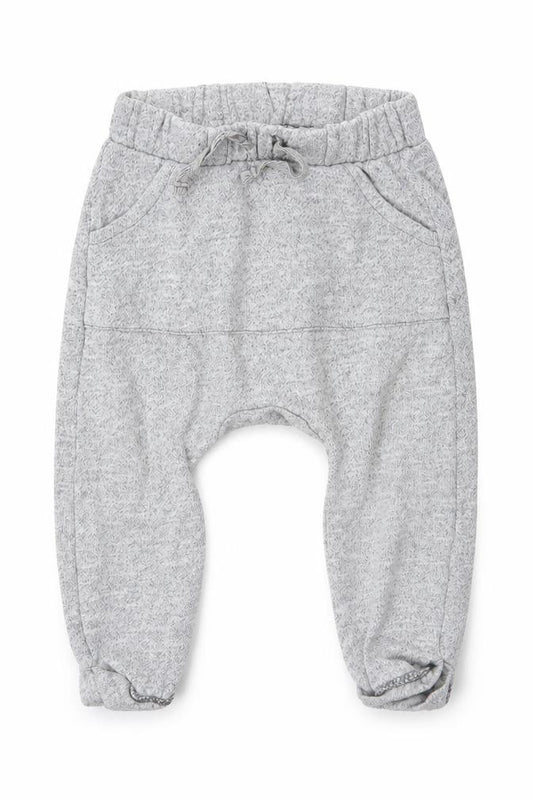 Front view of Tu Baby Grey Cotton Capri Leggings, size 12, Months Drawstring