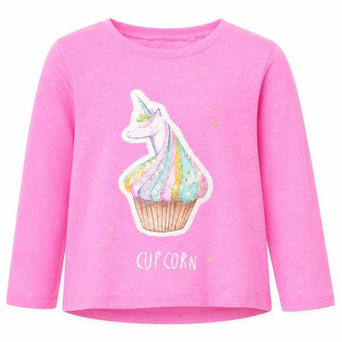 NEXT Girls Pink  Cotton Basic T-Shirt Size 2 Years Round Neck  - Unicorn