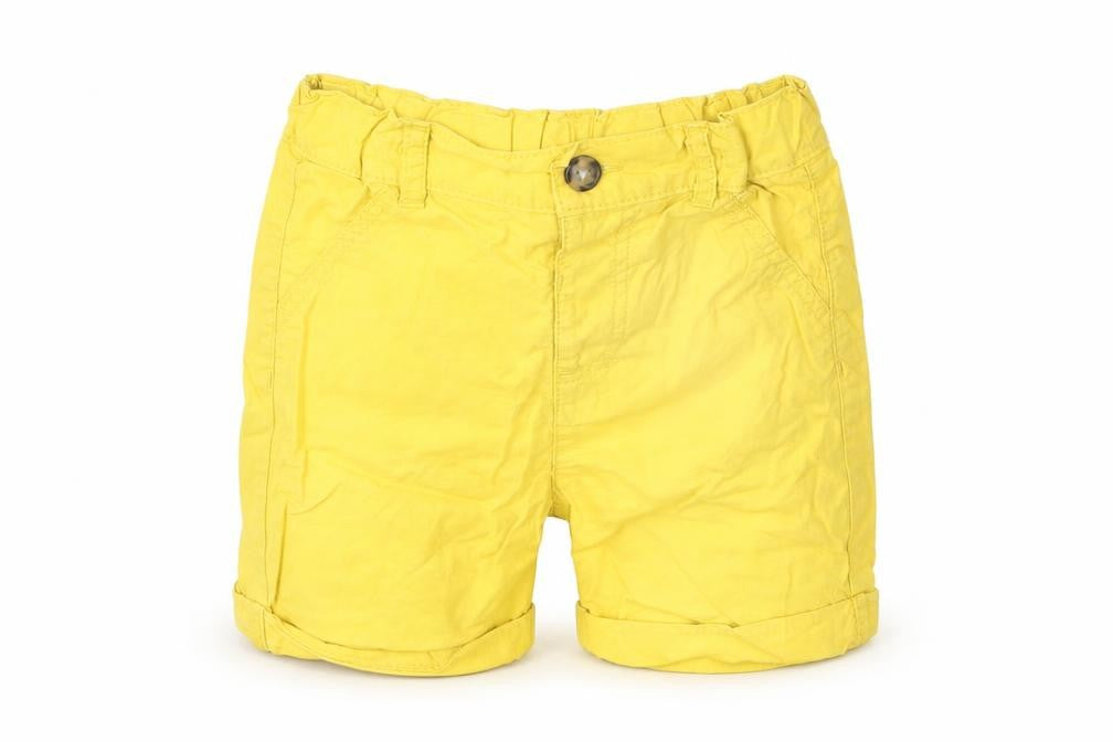 M&S Baby Yellow  Cotton Capri Trousers Size 12 Months  Button