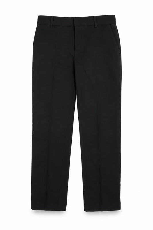 Front view of Marks & Spencer boys’ black polyester dress pants trousers, size 11-12, years regular