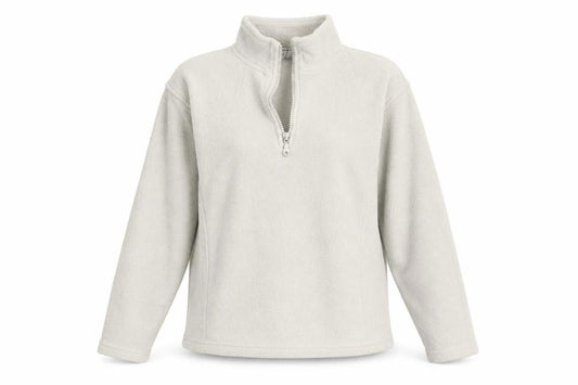 Front view of women’s womens beige polyester pullover sweatshirt, size UK 10