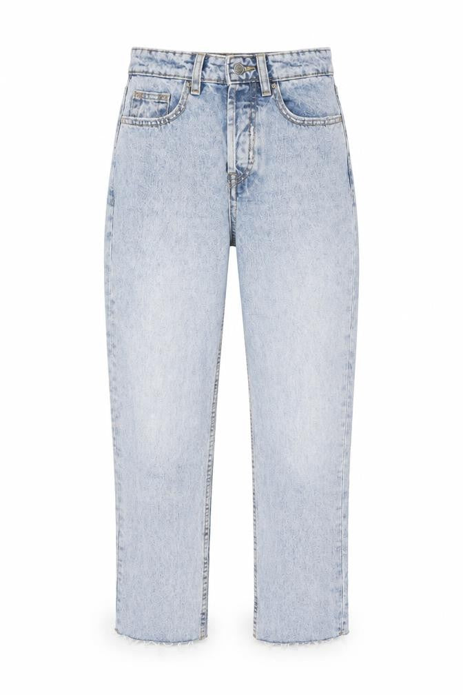 Denim & Co. Womens Blue  Cotton Straight Jeans Size 4 L25 in Regular Button