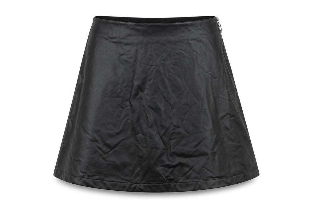 H&M Girls Black  Polyurethane Skater Skirt Size 12 Years  Regular