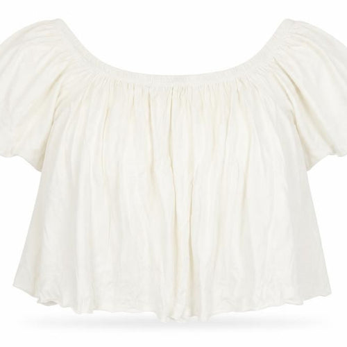 Mango Womens White  Viscose Cropped Blouse Size S Off the Shoulder