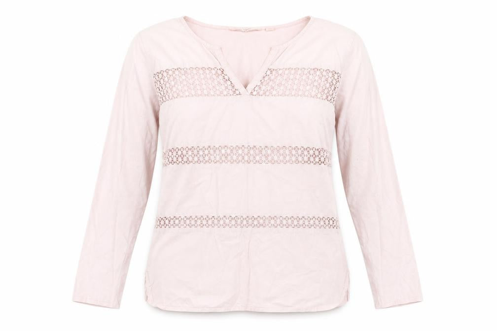 H&M Womens Pink  Cotton Basic Blouse Size M V-Neck