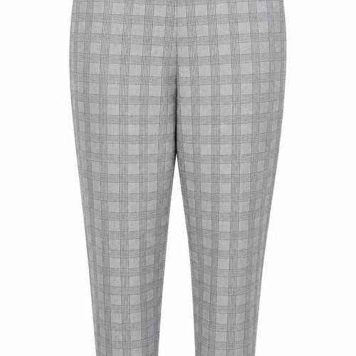 George Womens Grey Houndstooth Cotton Carrot Trousers Size 14 L26 in Regular