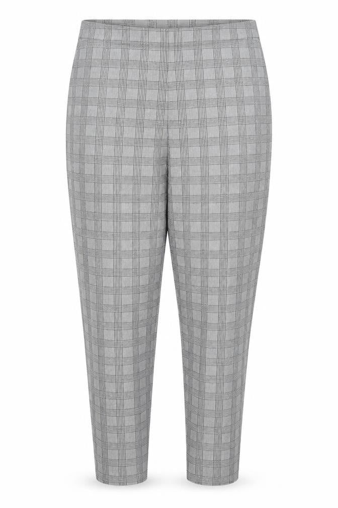 George Womens Grey Houndstooth Cotton Carrot Trousers Size 14 L26 in Regular