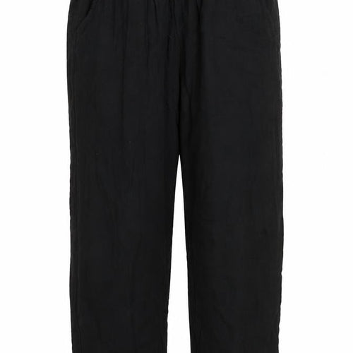 Selcuk Womens Black  Cotton Trousers  Size XL L31 in Regular