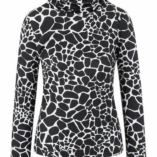 SheIn Womens Beige Animal Print Polyester Basic T-Shirt Size XS Roll Neck - Giraffe Print