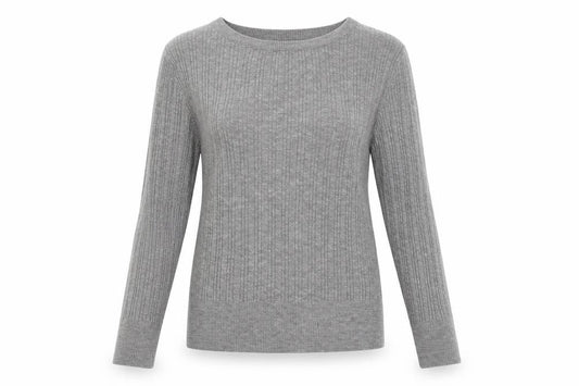 Front view of Primark women’s grey polyester pullover sweatshirt, size S, pullover