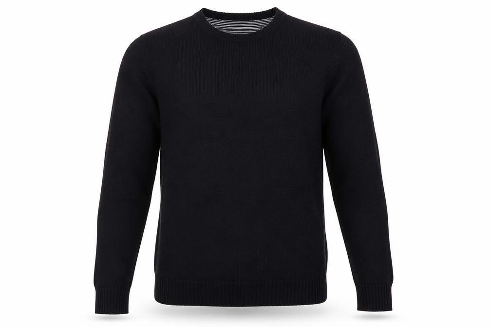 Front view of BHS men’s blue cotton pullover sweatshirt, size S