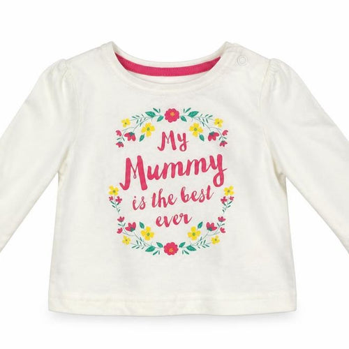 Primark Girls White  Cotton Basic Casual Size 3-6 Months Crew Neck Pullover - my mummy is the best