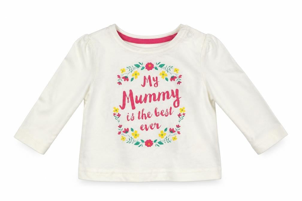 Primark Girls White  Cotton Basic Casual Size 3-6 Months Crew Neck Pullover - my mummy is the best