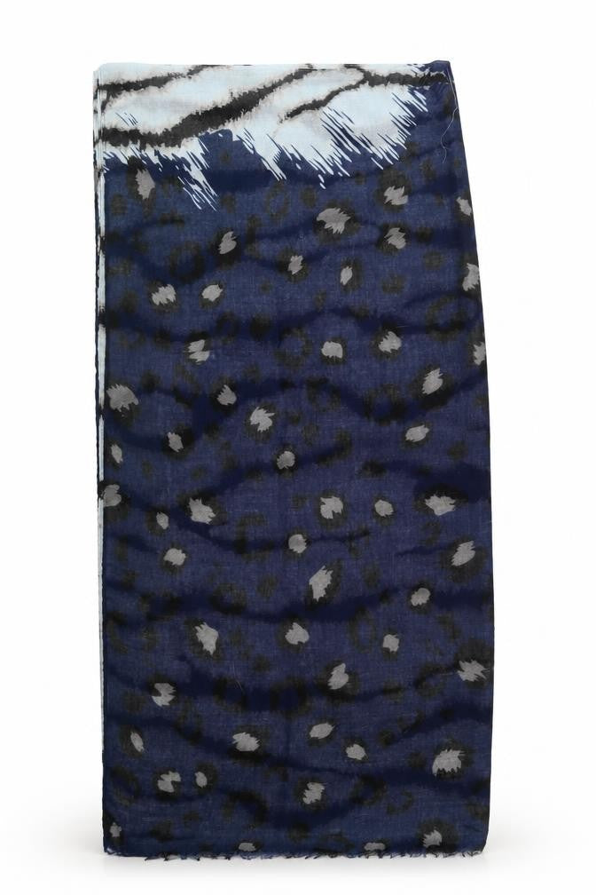 Preworn Womens Blue Animal Print Viscose  Shawl/Wrap