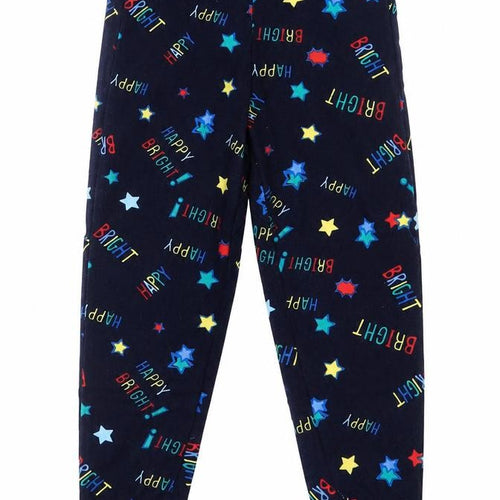 Lily & Dan Girls Blue Geometric Polyester  Pyjama Pants Size 3-4 Years   - Star Print