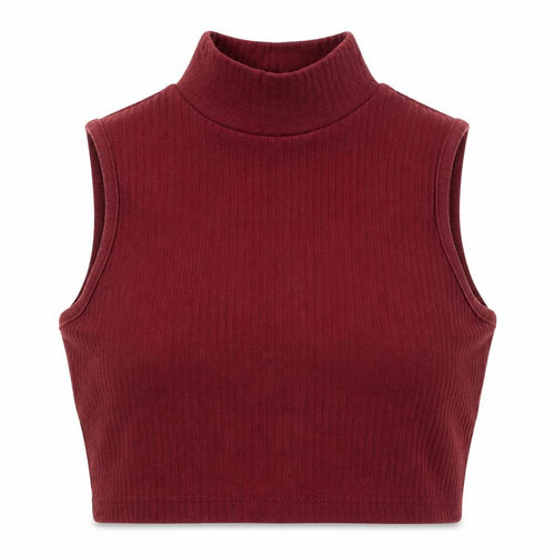 Missguided Womens Red  Cotton Cropped Tank Size 4 Round Neck