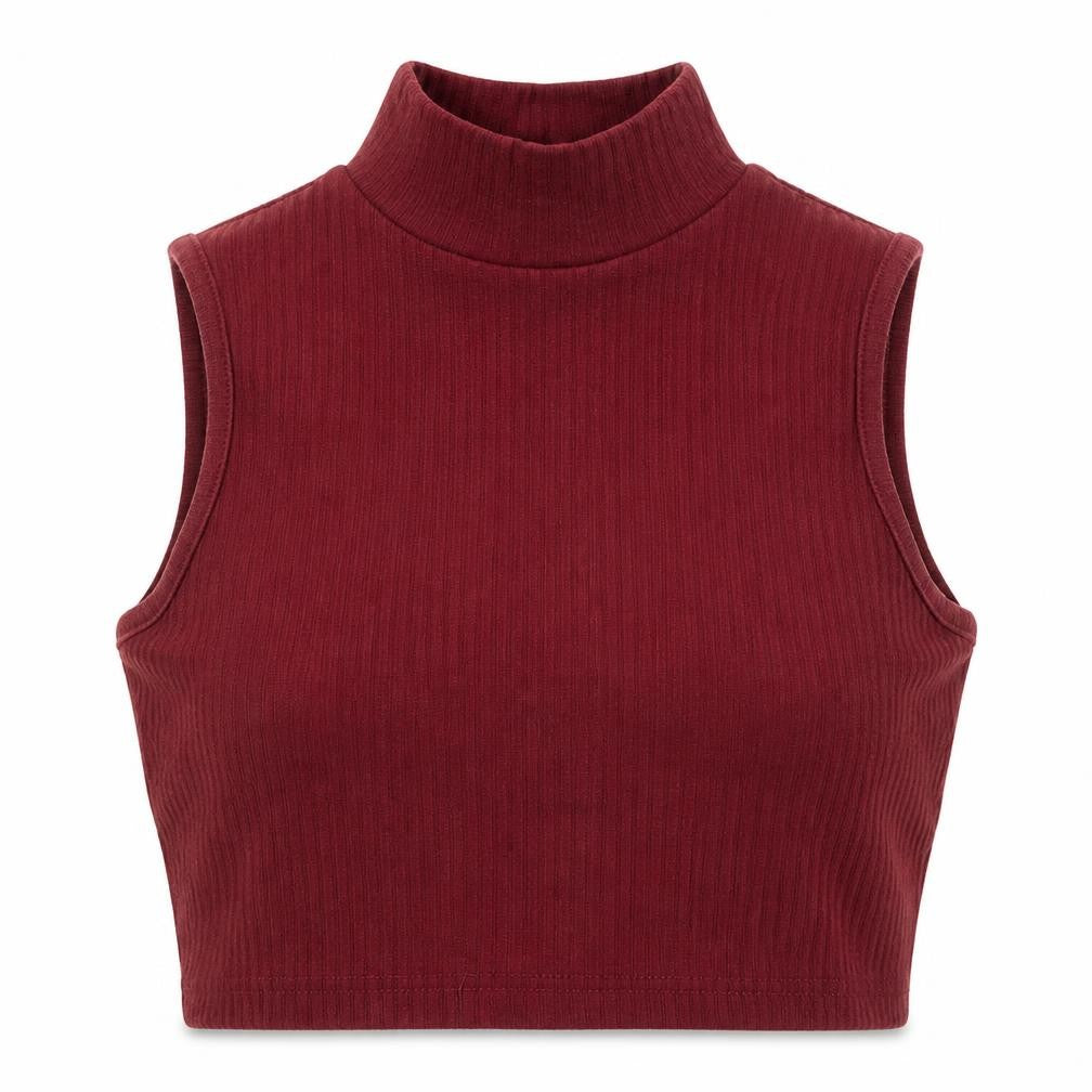 Missguided Womens Red  Cotton Cropped Tank Size 4 Round Neck