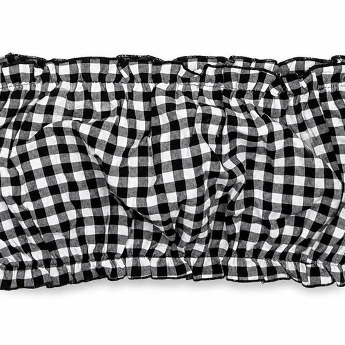 SheIn Womens Black Check Polyester Cropped Blouse Size L Off the Shoulder - Bandeau