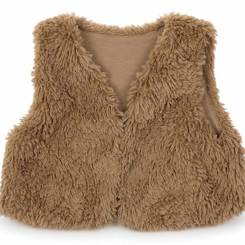 NEXT Girls Brown   Gilet Jacket Size 2 Years   - fur gilet