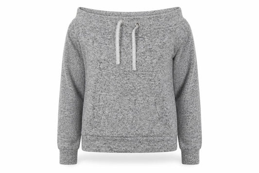 Front view of Primark women’s grey polyester pullover sweatshirt, size XS, pullover