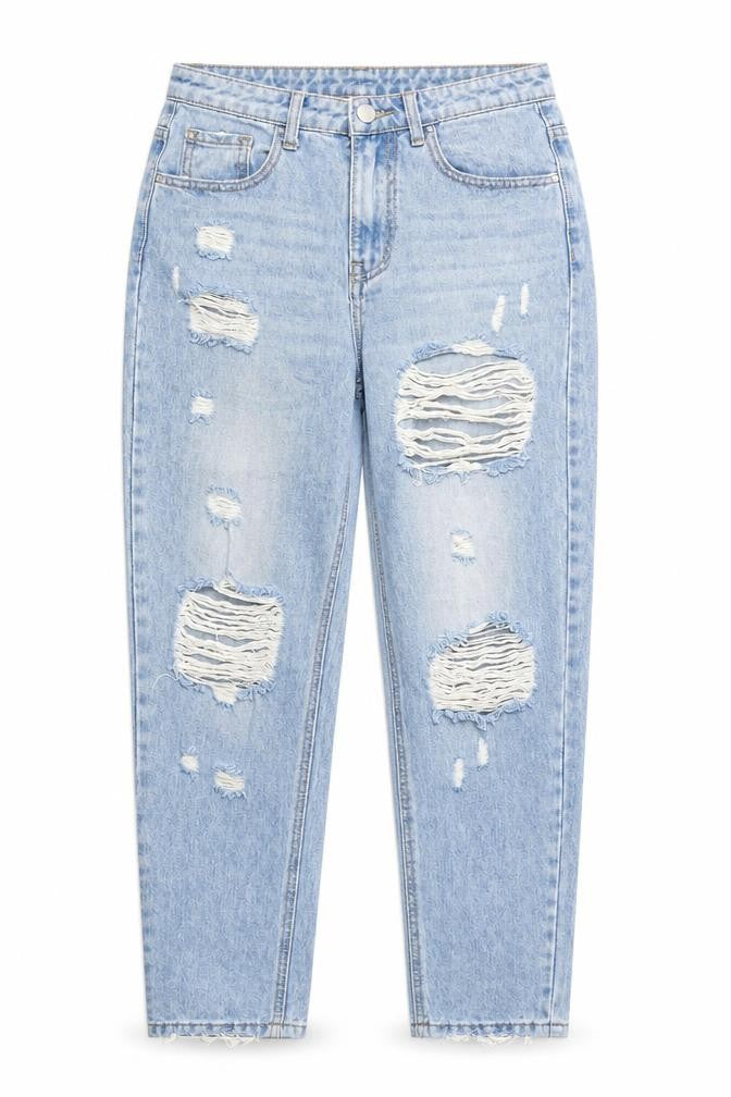 Monday Womens Blue  Cotton Mom Jeans Size S L24 in Regular Zip