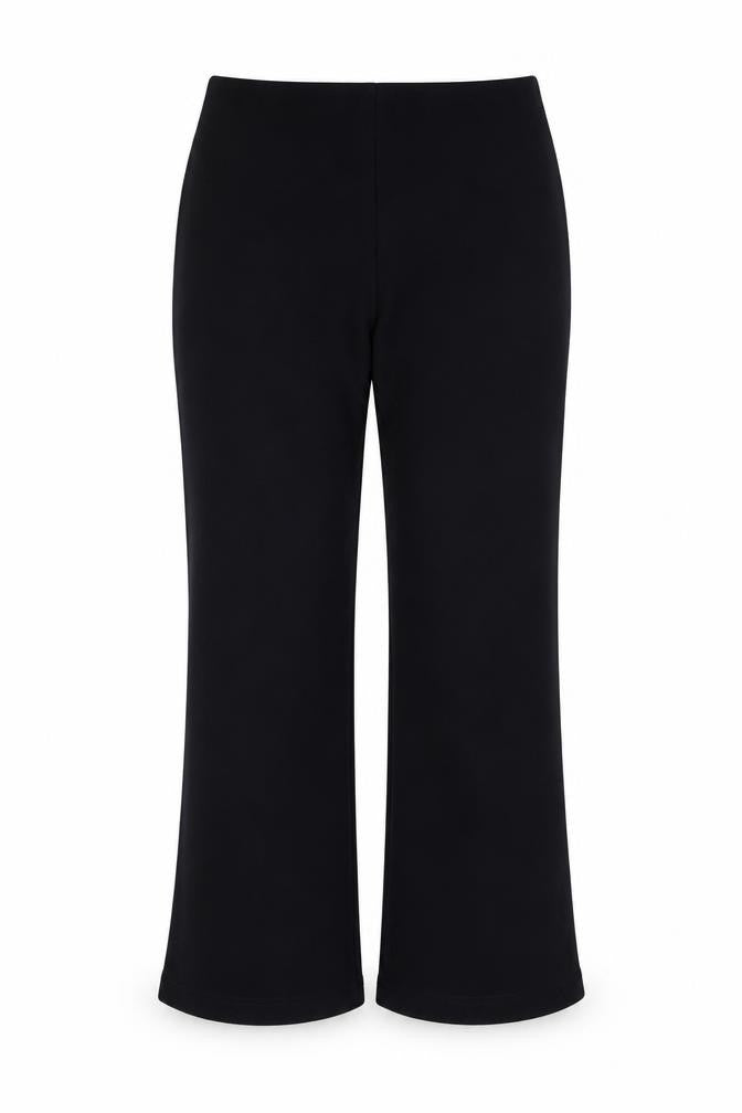 Front view of xe women’s blue polyester trousers, size UK 12, 26-inch leg regular