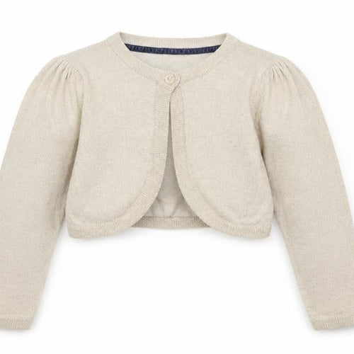 Mothercare Girls Beige Round Neck  Cotton Cardigan Jumper Size 5-6 Years