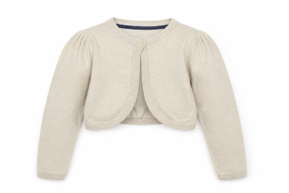Mothercare Girls Beige Round Neck  Cotton Cardigan Jumper Size 5-6 Years