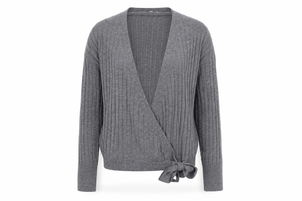 NEXT Womens Grey V-Neck  Acrylic Cardigan Jumper Size 10