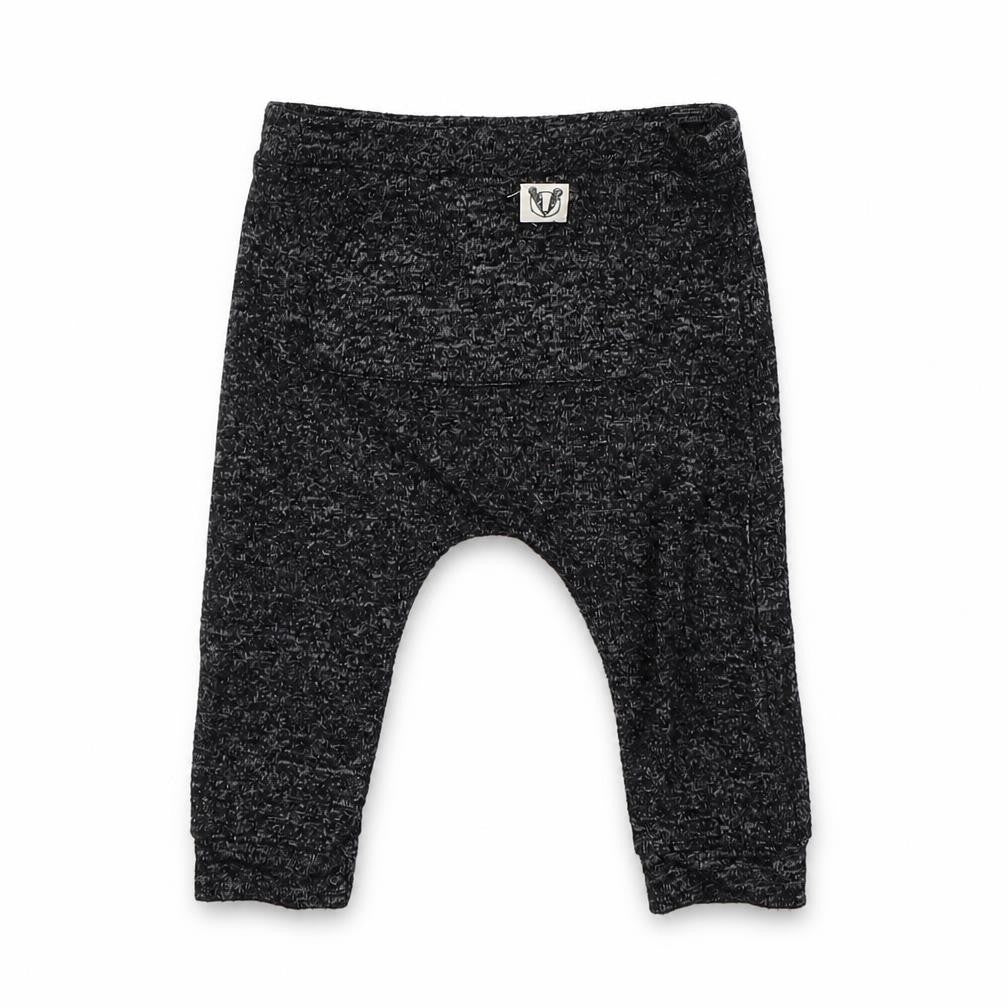 Front view of F&F boys’ grey polyester jogger trousers, size 6-9, months