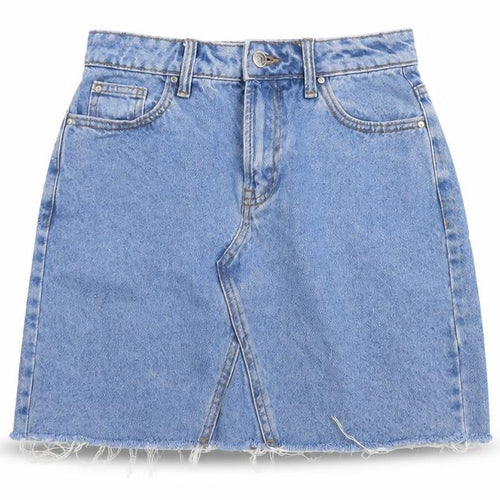 Denim Co Womens Blue  Cotton A-Line Skirt Size 6   Button