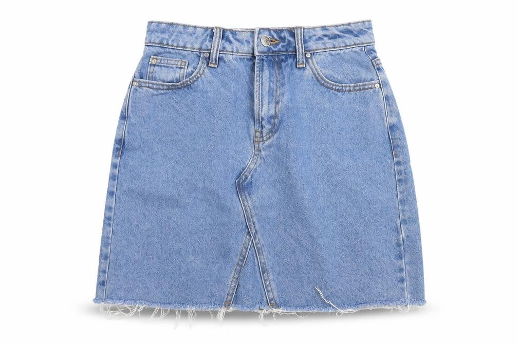Denim Co Womens Blue  Cotton A-Line Skirt Size 6   Button