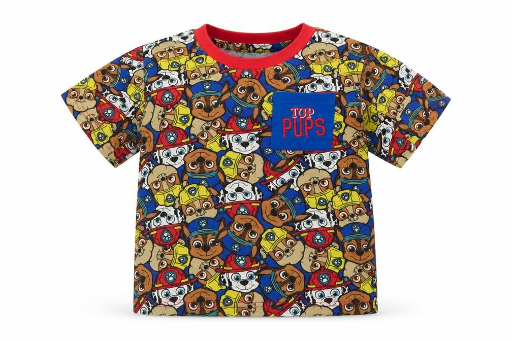 Character.Com Boys Blue Spotted Cotton Basic T-Shirt Size 5 Years Crew Neck  - Paw Patrol