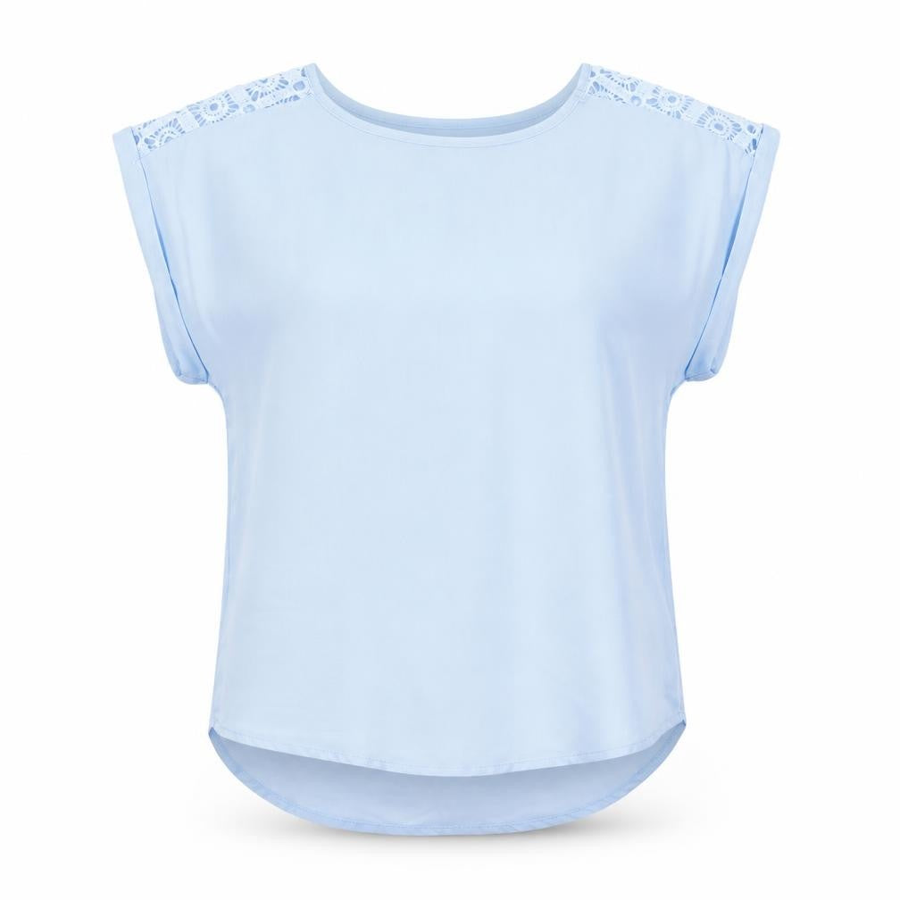 SHEIN Womens Blue  Polyester Basic Blouse Size M Round Neck