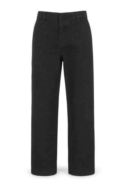 Front view of George boys’ grey polyester carpenter trousers, size 6, years regular zip