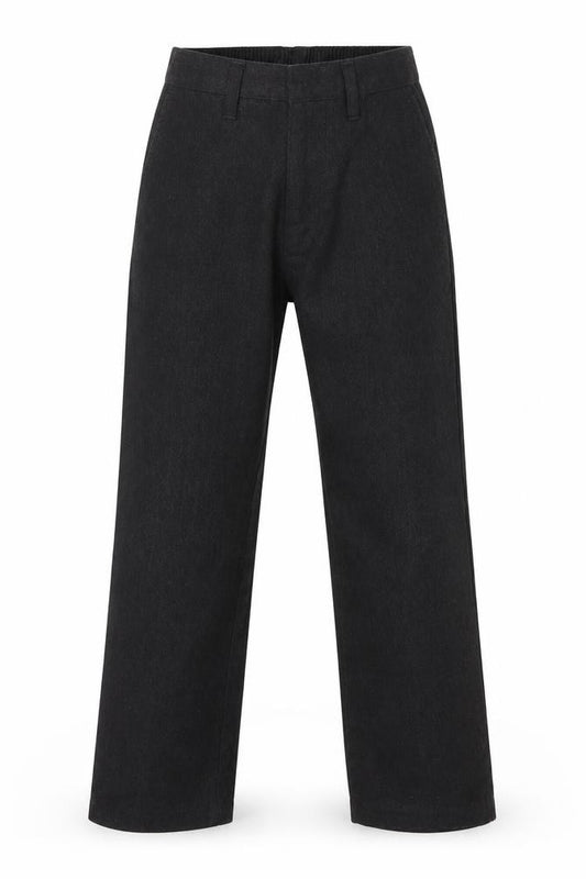 Front view of George boys’ grey viscose carpenter trousers, size 5, years, 20-inch leg regular zip