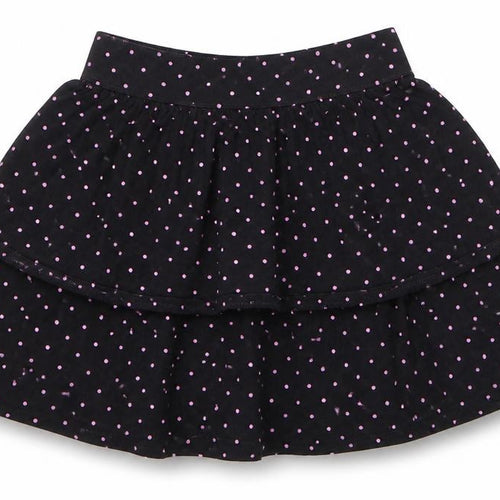 George Girls Black  Cotton A-Line Skirt Size 7 Years  Regular