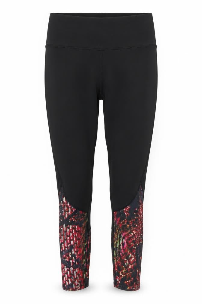 Front view of WorkOut women’s black polyester compression leggings, size S, 24-inch leg regular