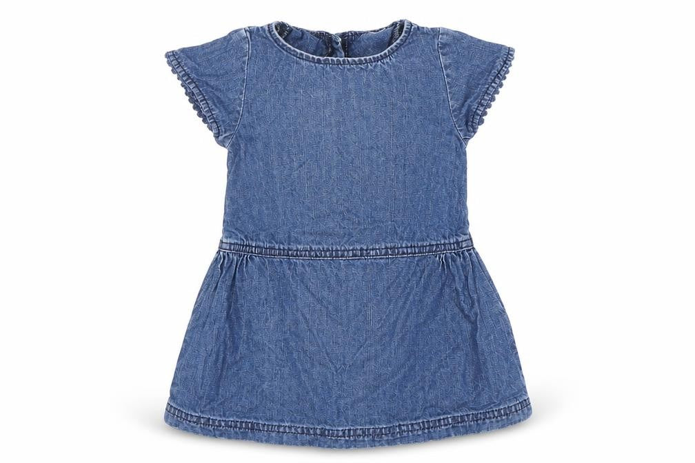 NEXT Girls Blue  Cotton A-Line  Size 9-12 Months  Round Neck
