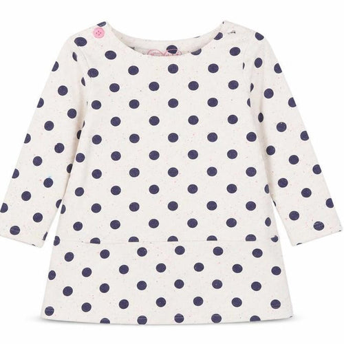 Mothercare Girls Multicoloured Polka Dot Cotton Jumper Dress  Size 9-12 Months  Round Neck