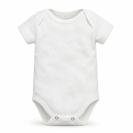 Front view of Mothercare Baby White Cotton Leotard One-Piece Size Newborn