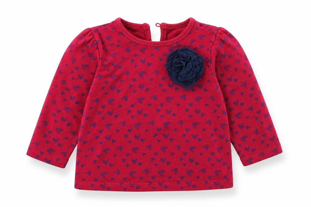 Matalan Girls Red Spotted Cotton Basic T-Shirt Size 9-12 Months Round Neck