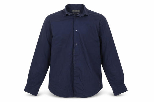 Front view of Primark men’s blue button-up, size M, collared