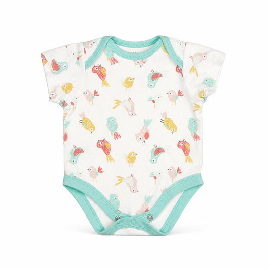 Front view of mamas & papas Baby Multicoloured Animal Print Cotton Leotard One-Piece Size Newborn