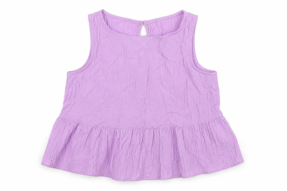 Front view of George girls’ purple cotton basic tank, size 7-8, years boat neck pullover