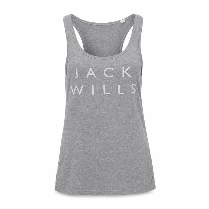 Jack Wills Womens Grey Cotton Basic Tank Size 6 Round Neck