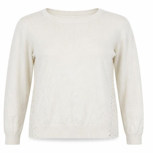 Originals Knitwear Womens White Crew Neck  Cotton Pullover Jumper Size L   - Lace Detail