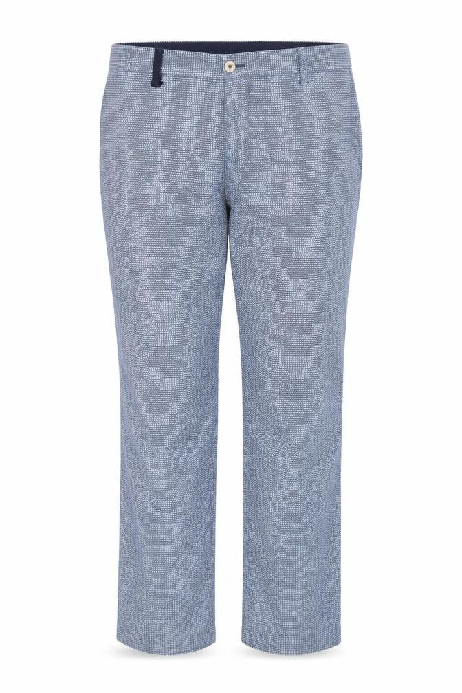 El Ganso Womens Blue Geometric Cotton Trousers  Size 20 L30 in Regular Button